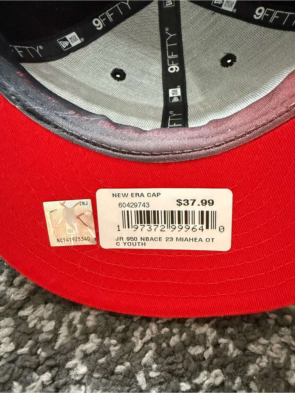 New Era Black and Red 9FIFTY Miami Heat- Heat Culture Youth Snapback Hat